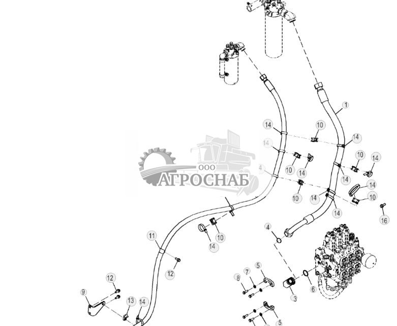 Трубопровод, возвратная линия 3-золотникового вспомогательного клапана управления ( - 315511) - ST806295 220.jpg